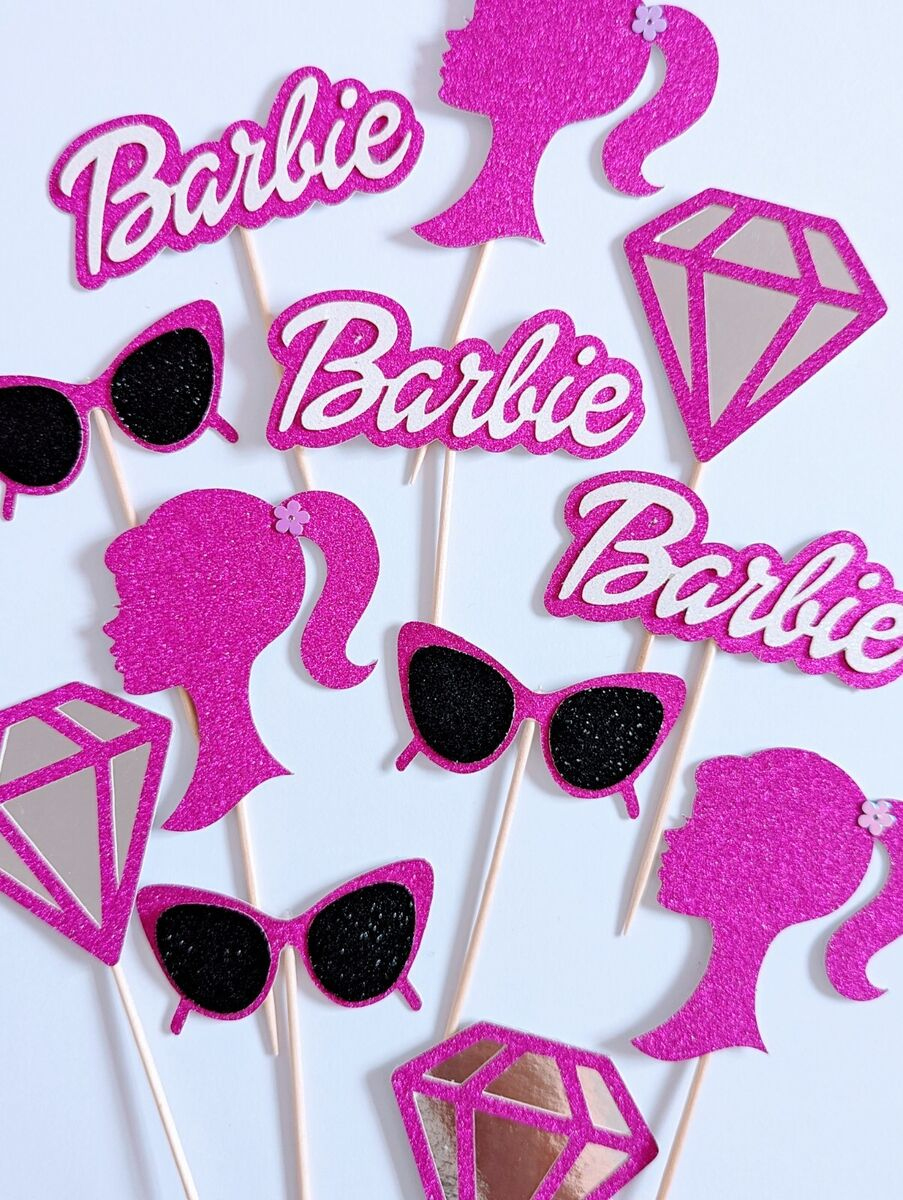 6/12 Barbie Glitzer Cupcake Topper Picks Barbie Thema Kuchen Geburtstag Topper throughout Barbie Cupcake Toppers Printable