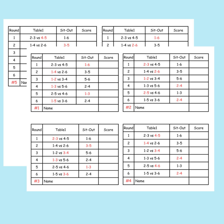Euchre Score Cards Free Printable