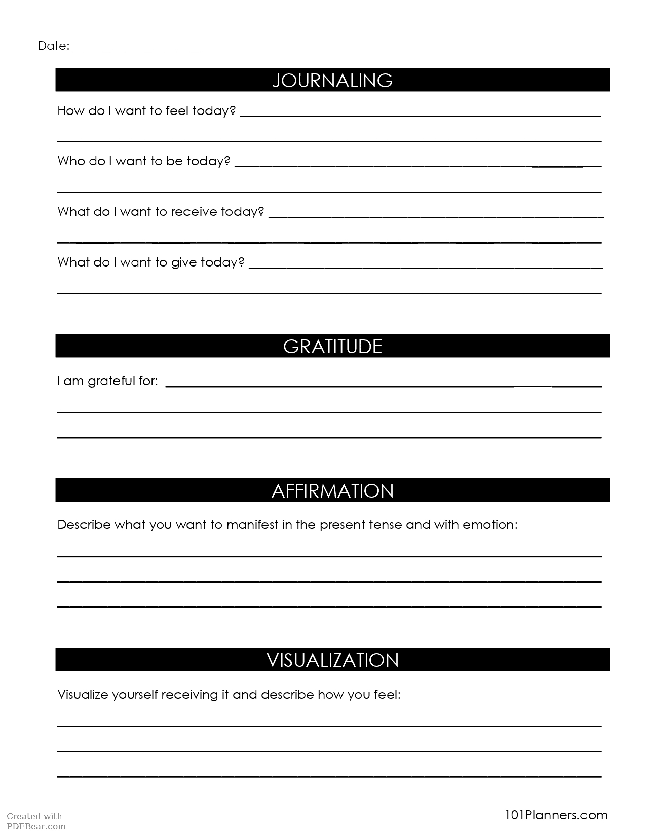 8 Free Manifestation Journal Pdf Templates | Instant Download throughout Free Printable Manifestation Worksheet