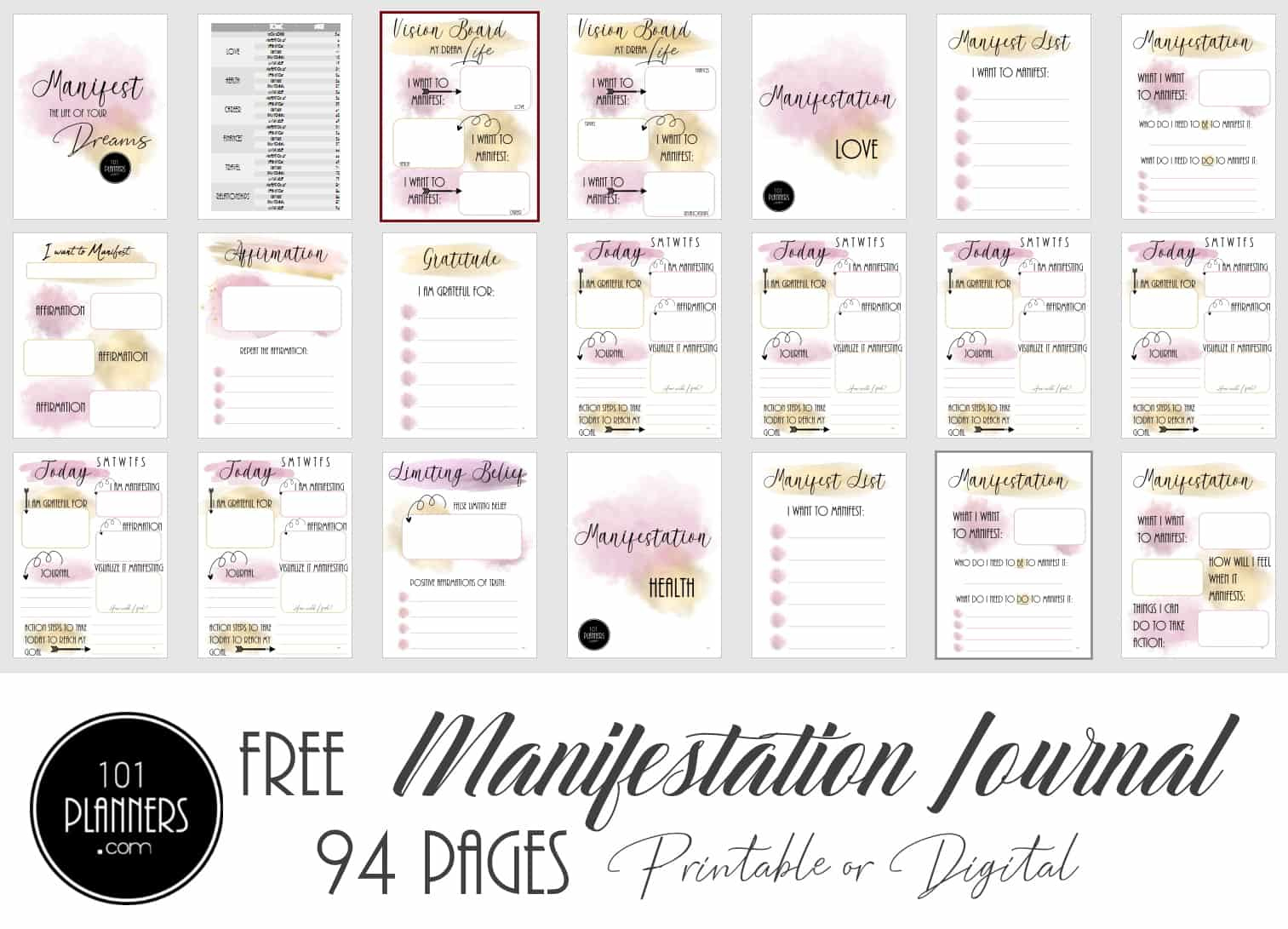 8 Free Manifestation Journal Pdf Templates | Instant Download with regard to Free Printable Manifestation Worksheet