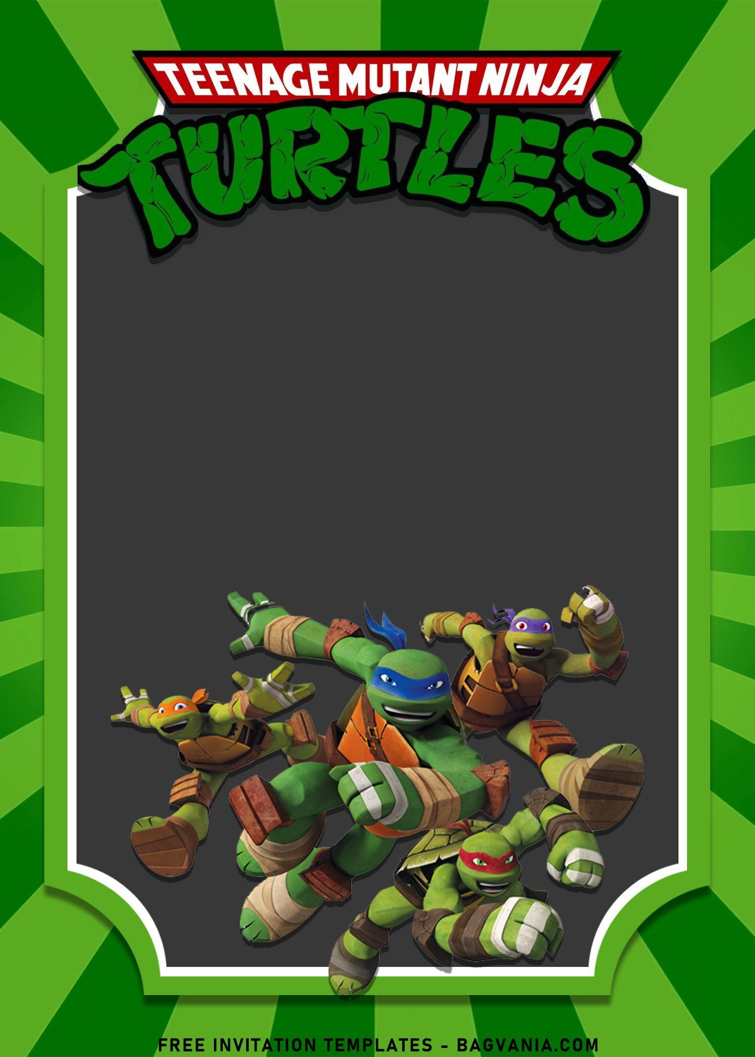 8+ Totally Awesome Teenage Mutant Ninja Turtles Invitation Templates pertaining to Free Printable Tmnt Invitations