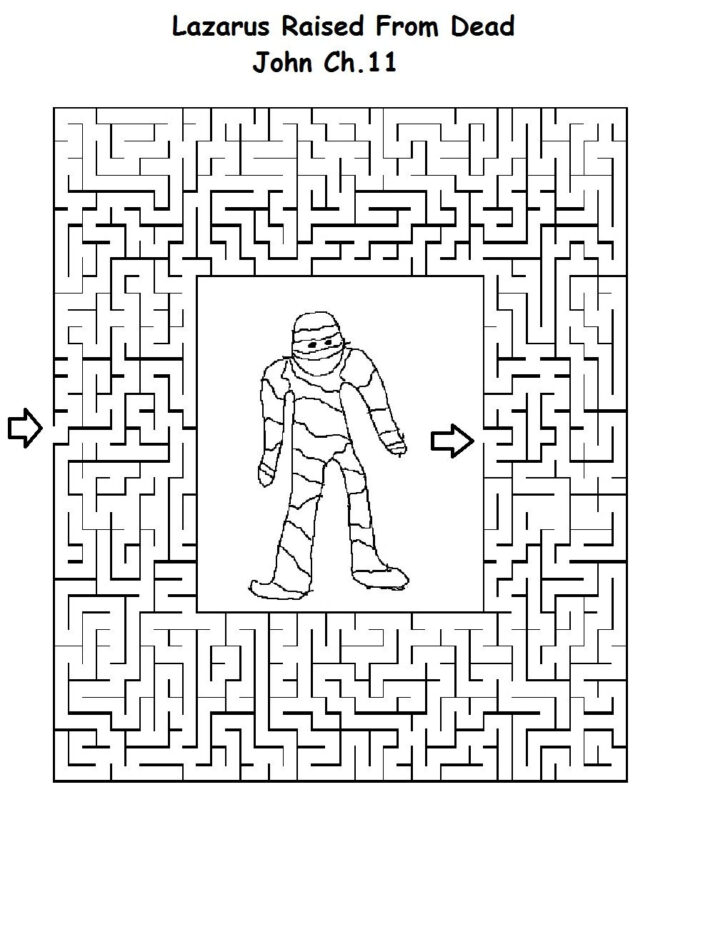 Printable Jesus Raises Lazarus Activity Sheets