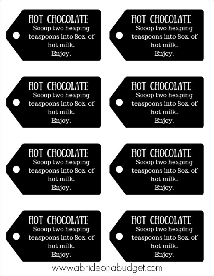 Free Printable Hot Chocolate Tags