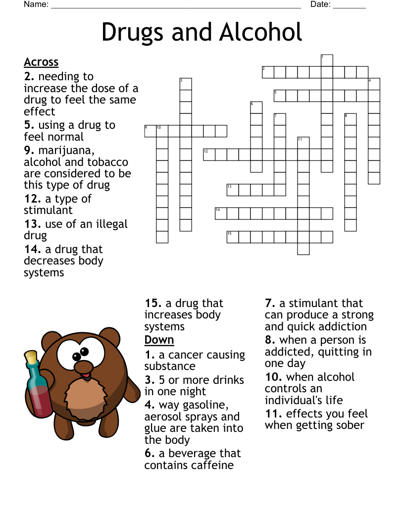 Addiction &amp;amp; Recovery Crossword - Wordmint regarding Recovery Crossword Puzzles Printable