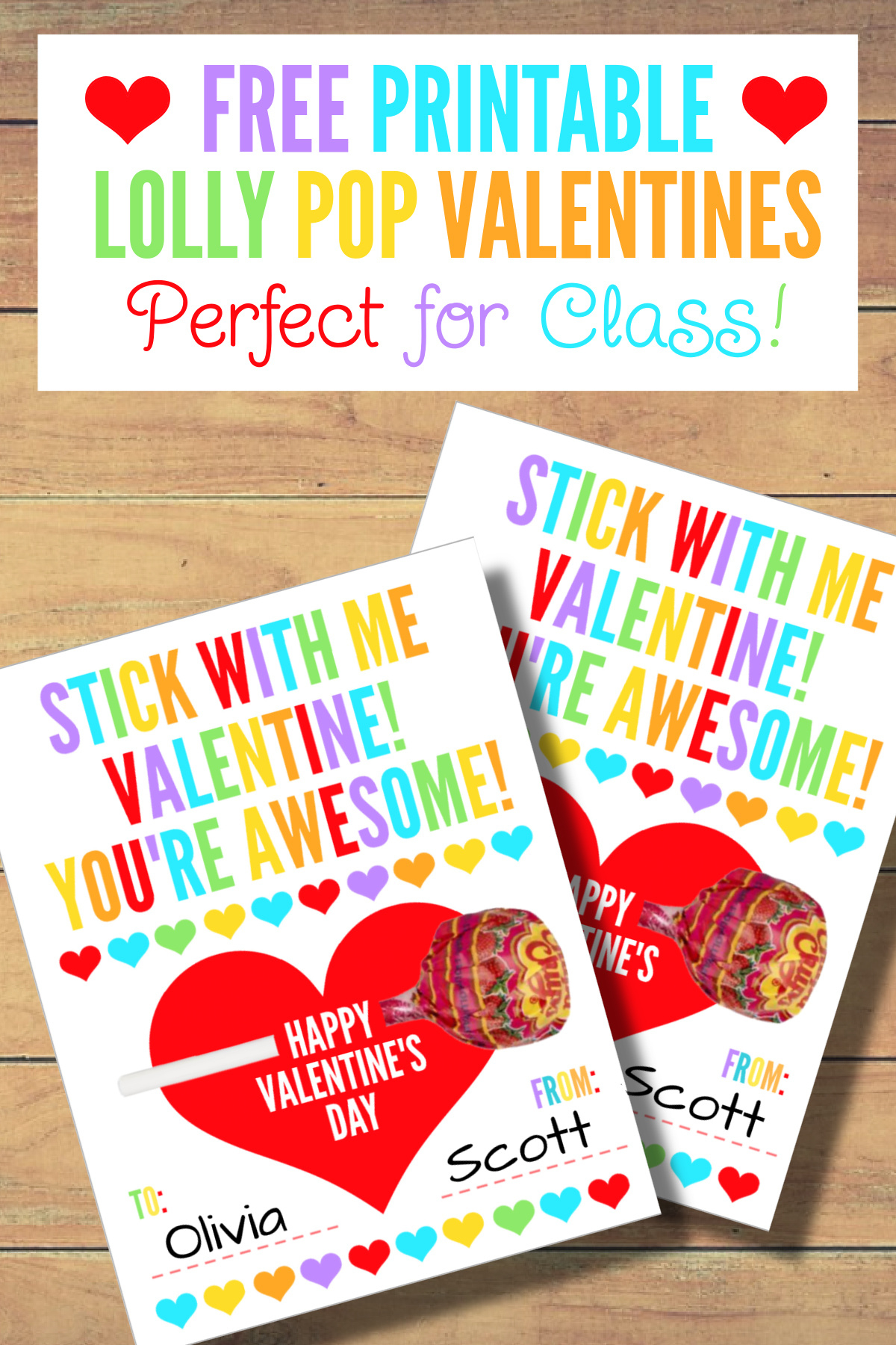 Adorable Free Printable Lollipop Classroom Valentines! 🍭 | Catch pertaining to Free Printable Lollipop Valentines