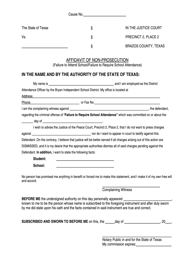 Affidavit Of Non Prosecution Texas Pdf - Fill Online, Printable inside Printable Free Affidavit of Non Prosecution Form Texas