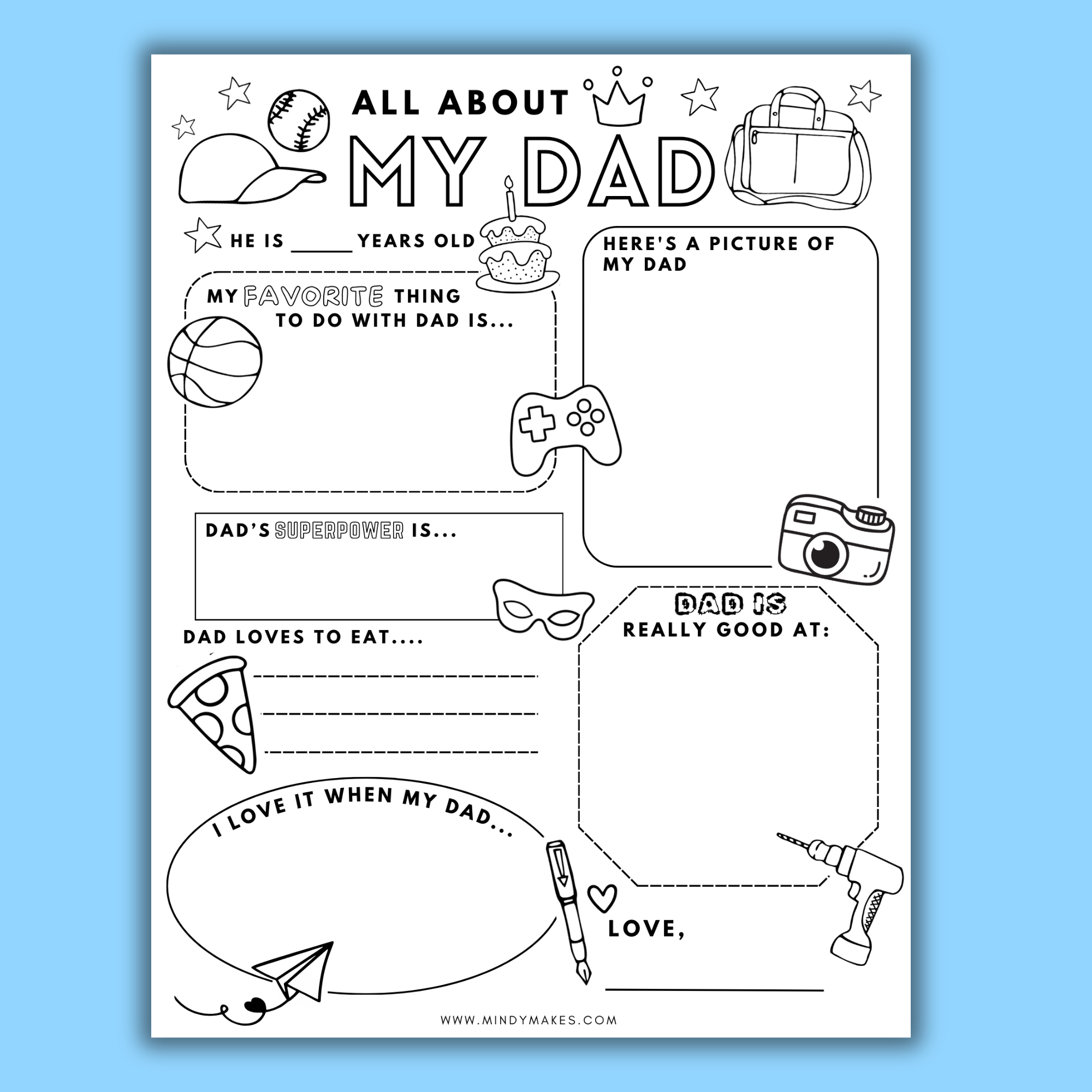 All About Dad Free Printable Pdf - Mindymakes with All About My Dad Printable Free Download