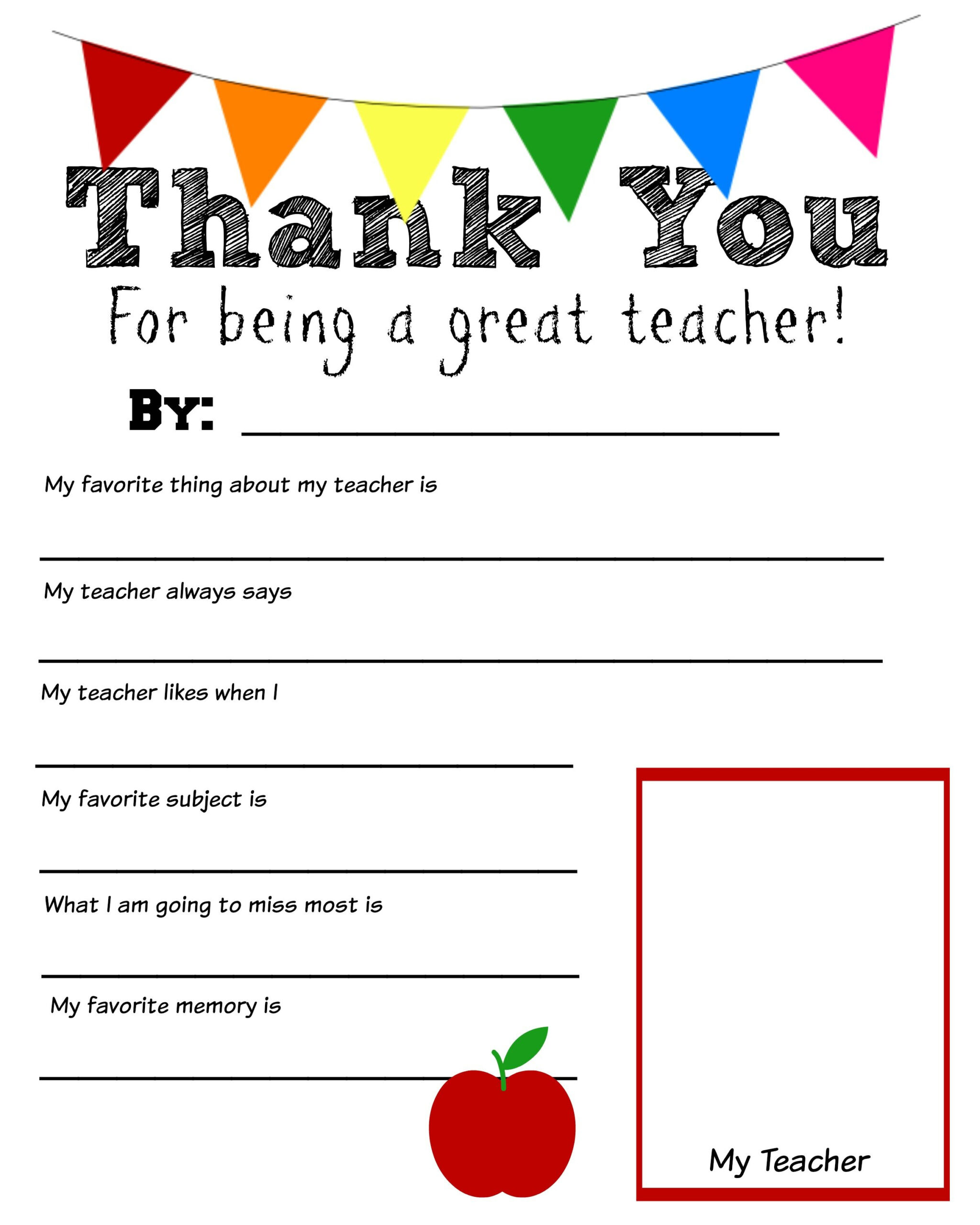 All About My Teacher,Teacher Appreciation Gift,All About My with Free Printable All About My Teacher Printable