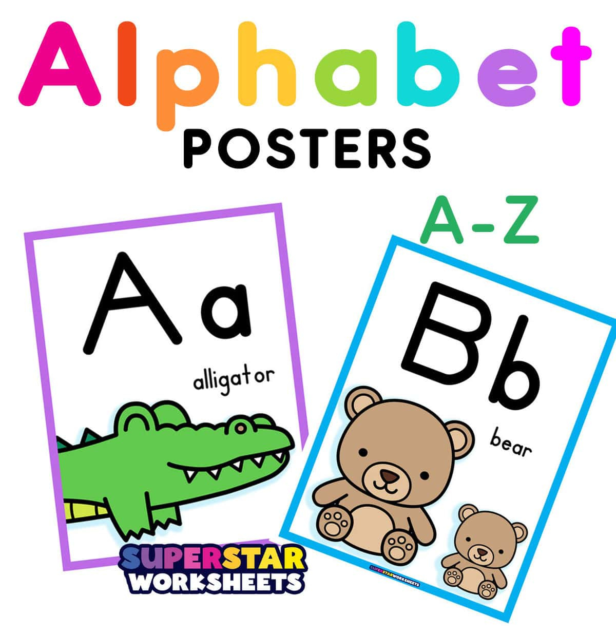 Alphabet Posters - Superstar Worksheets in Free Printable Alphabet Poster