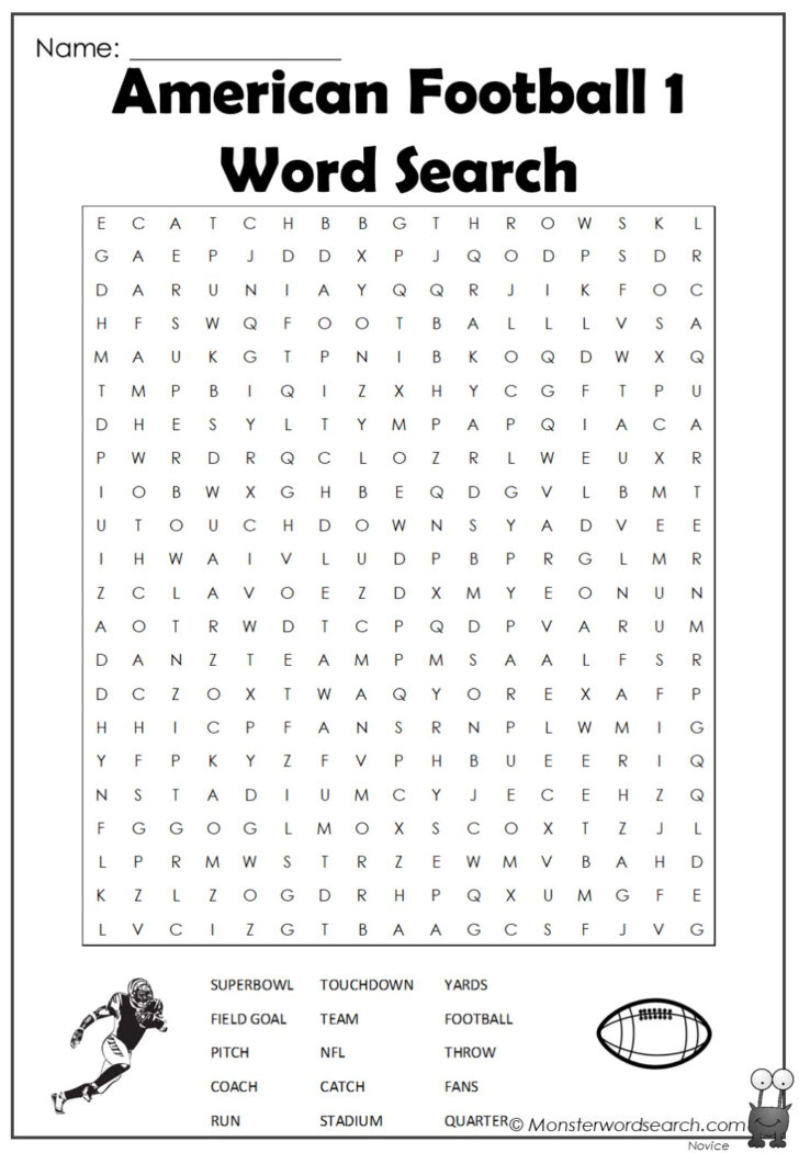 Football Word Search Printable