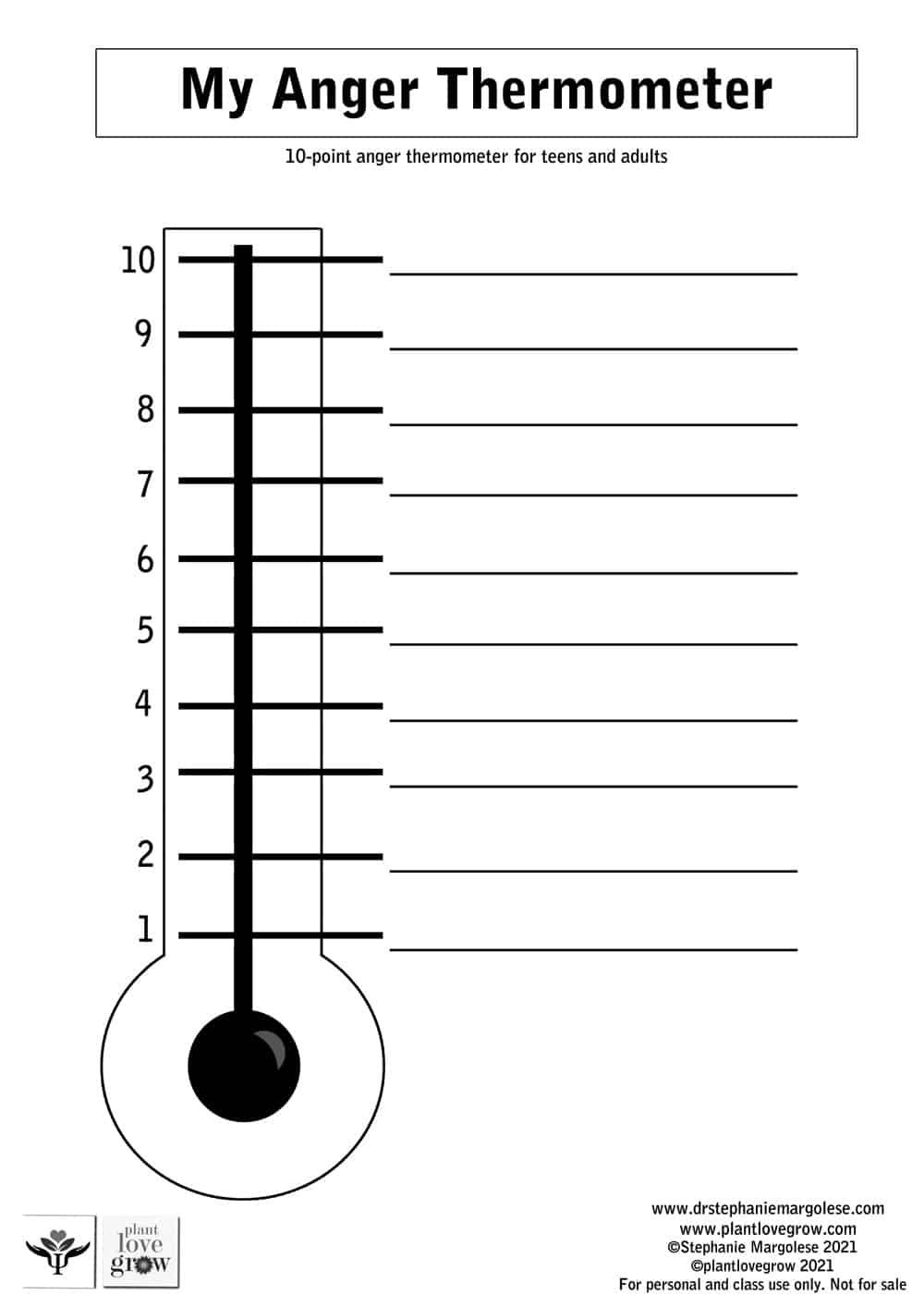 Anger Thermometer For Children And Teens | Dr. Stephanie Margolese intended for Anger Thermometer Free Printable