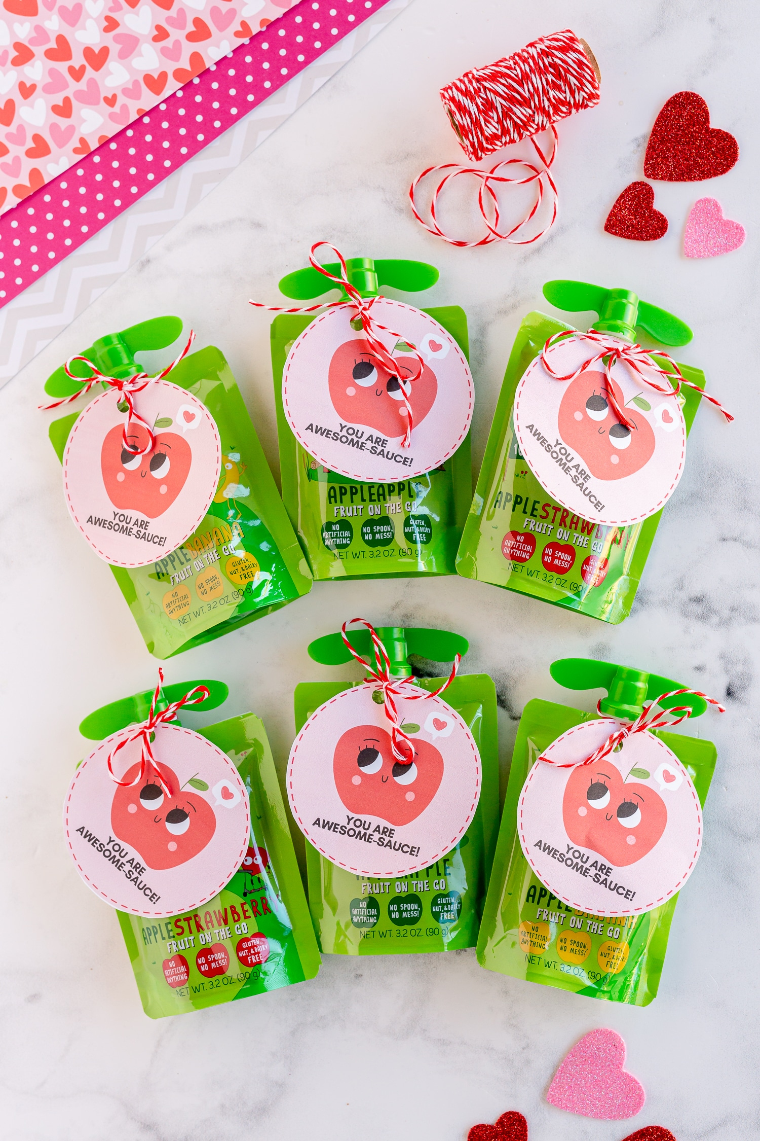 Applesauce Valentine&amp;#039;S Day Gift - Made To Be A Momma inside Applesauce Pouch Valentines Free Printable