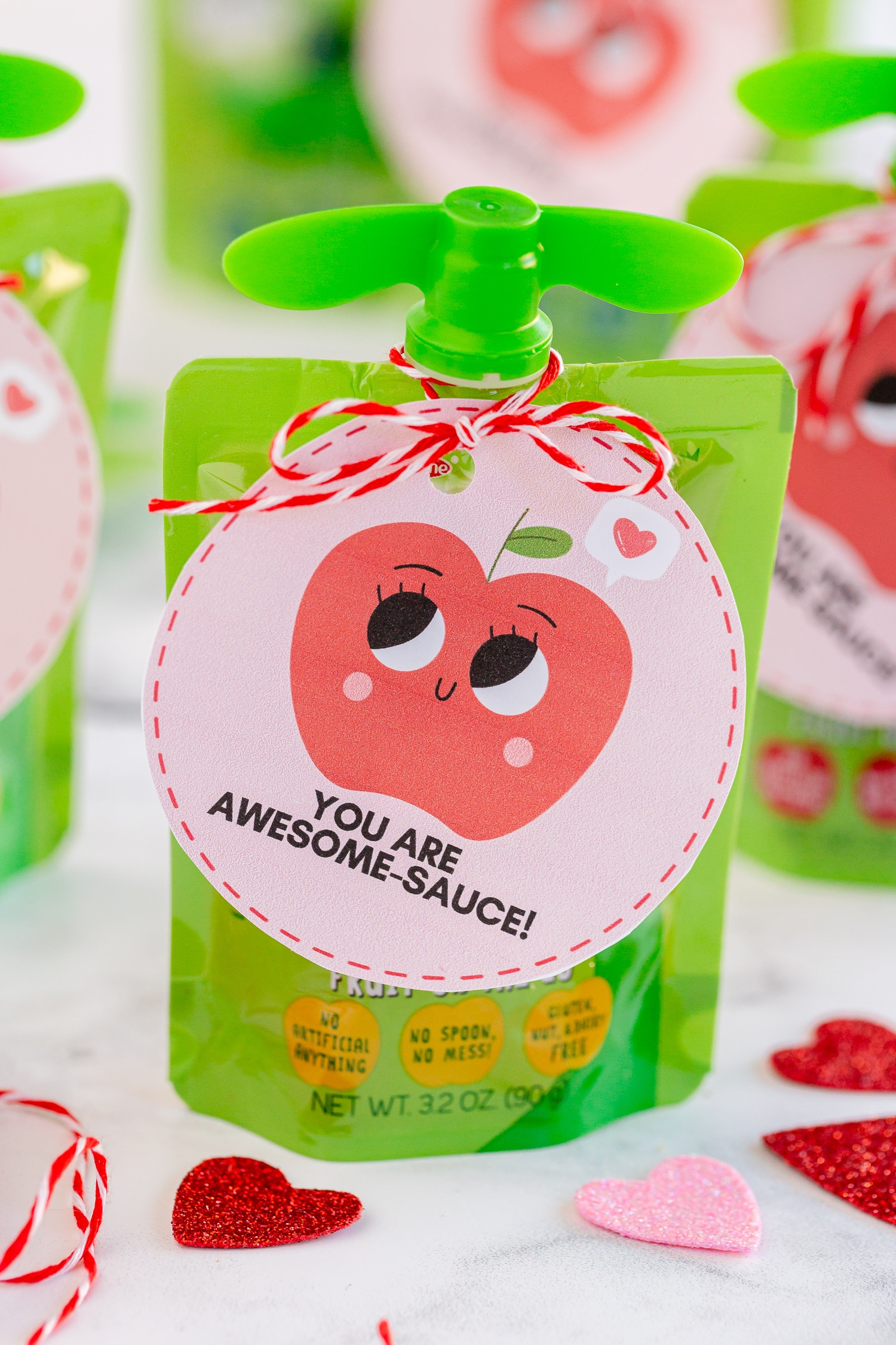 Applesauce Valentine&amp;#039;S Day Gift - Made To Be A Momma pertaining to Applesauce Pouch Valentines Free Printable