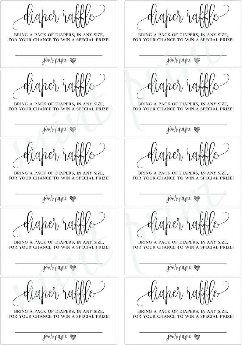 Baby Shower Diaper Raffle Sign, Woodland Animal Baby Shower Signs regarding Diaper Raffle Tickets Free Printable Black And White