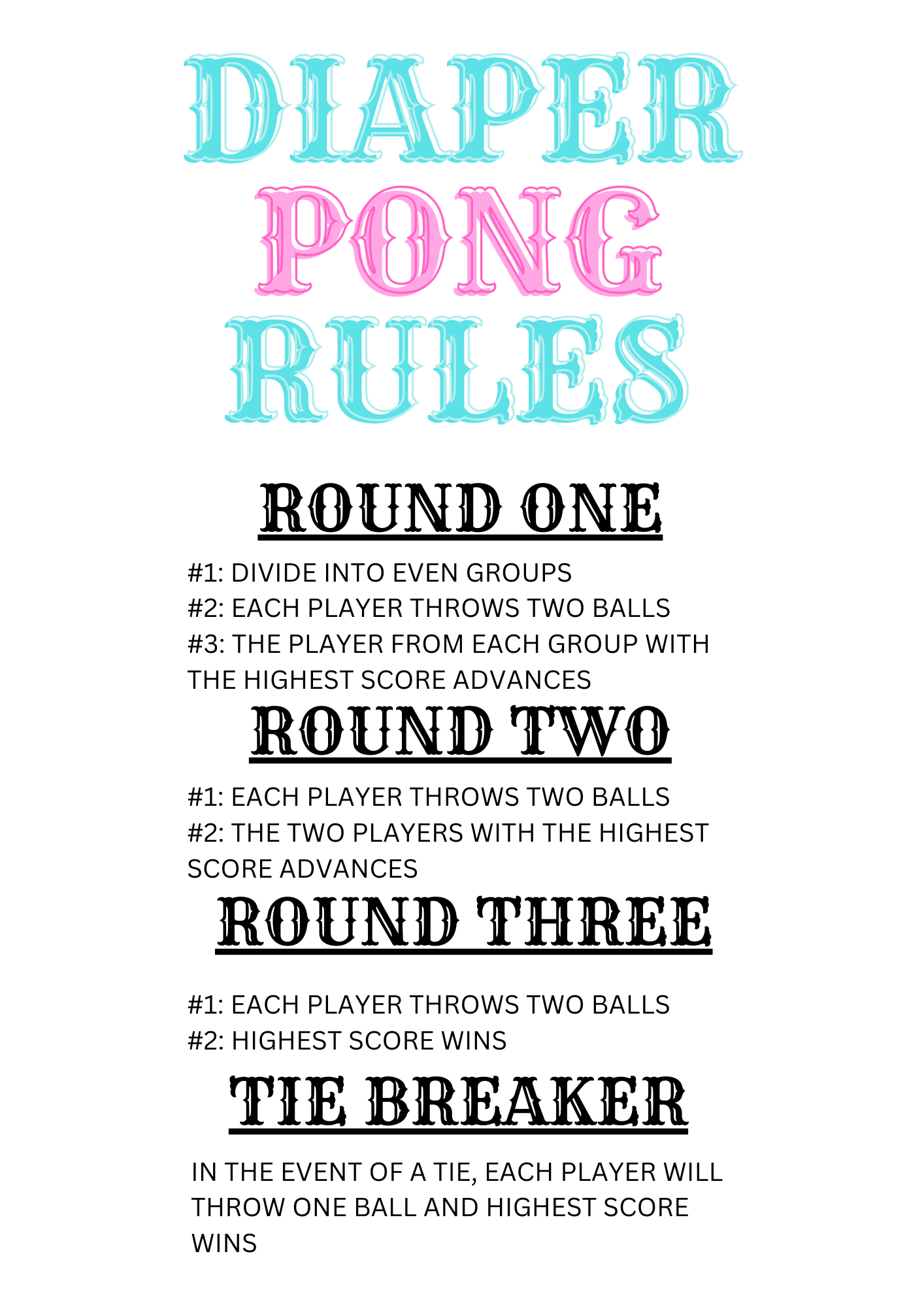 Baby Shower Games For Large Groups - Diy Cuteness with Free Printable Diaper Pong Rules