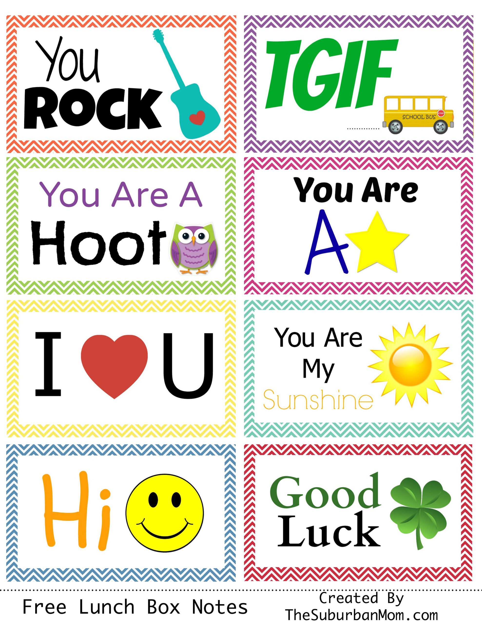 Back To School: Free Printable Lunch Box Notes - Thesuburbanmom within Lunch Box Notes Free Printable