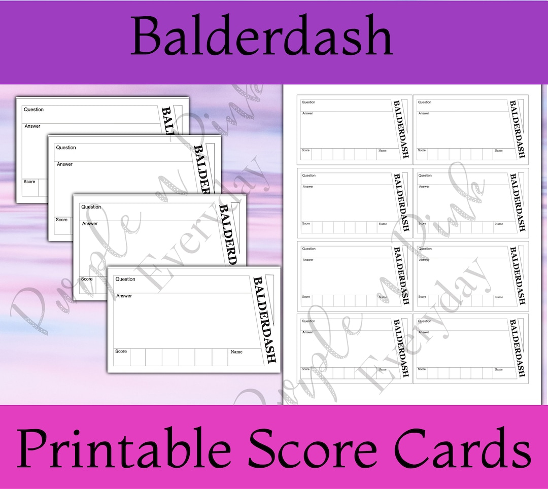 Balderdash Score Cards | Printable - Etsy New Zealand inside Free Printable Balderdash Sheets
