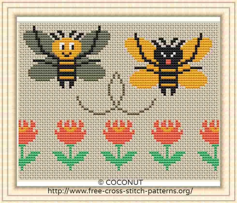Bee, Free And Easy Printable Cross Stitch Pattern | Free Cross with Free Printable Cross Stitch Charts