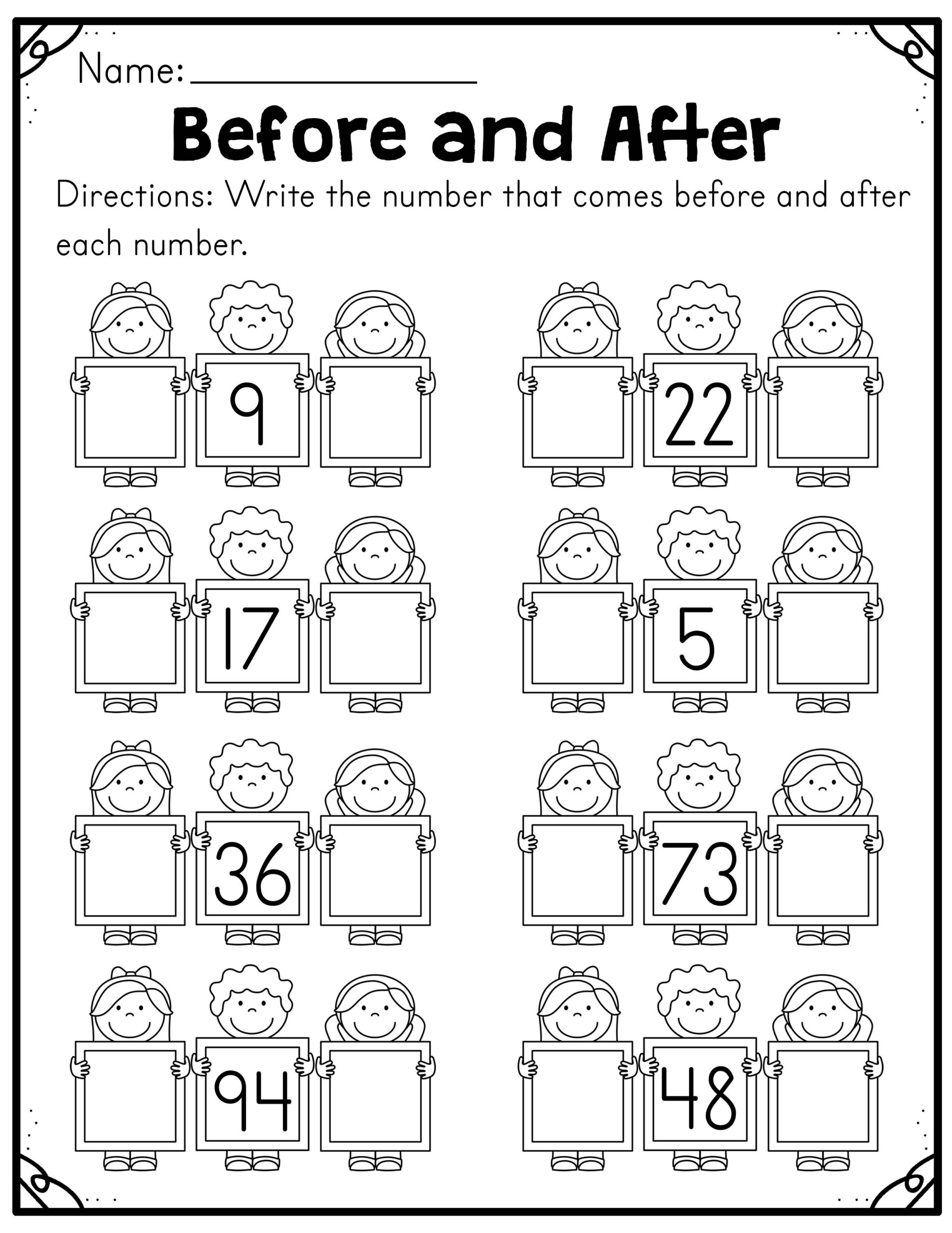 Before And After And Comparing Numbers Worksheets | Madeteachers intended for Before And After Numbers Worksheet