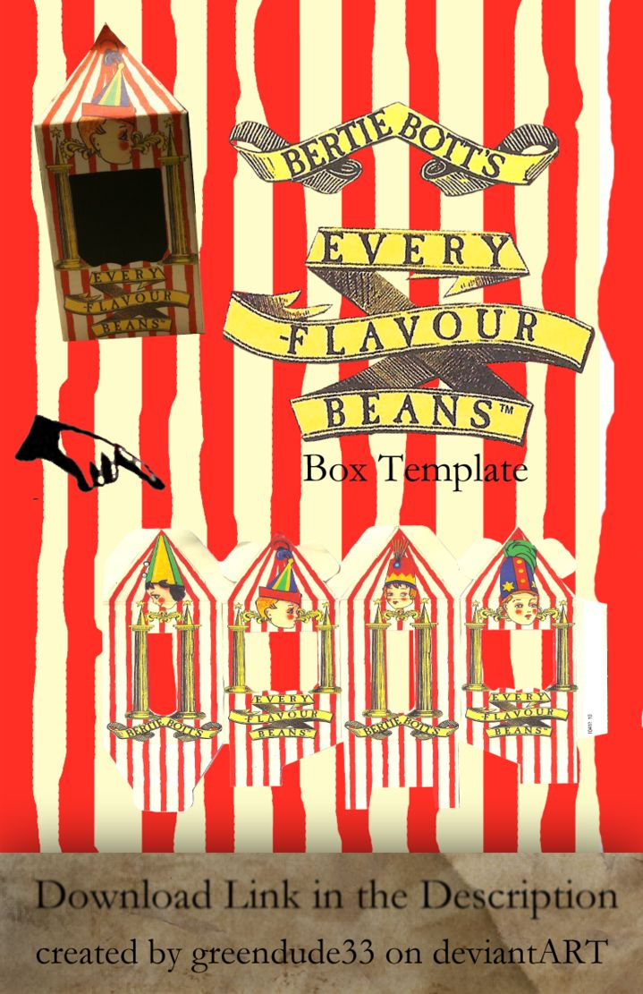 Bertie Bott&amp;#039;S Box Templategreendude34 for Free Printable Bertie Botts Every Flavor Beans Label