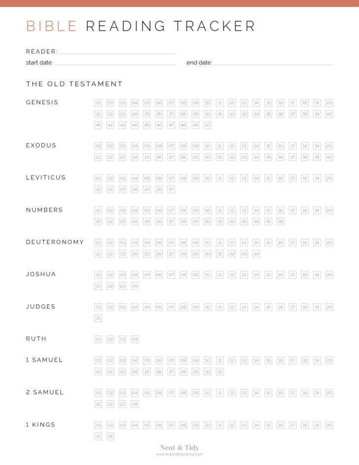 Bible Reading Tracker Printable Free