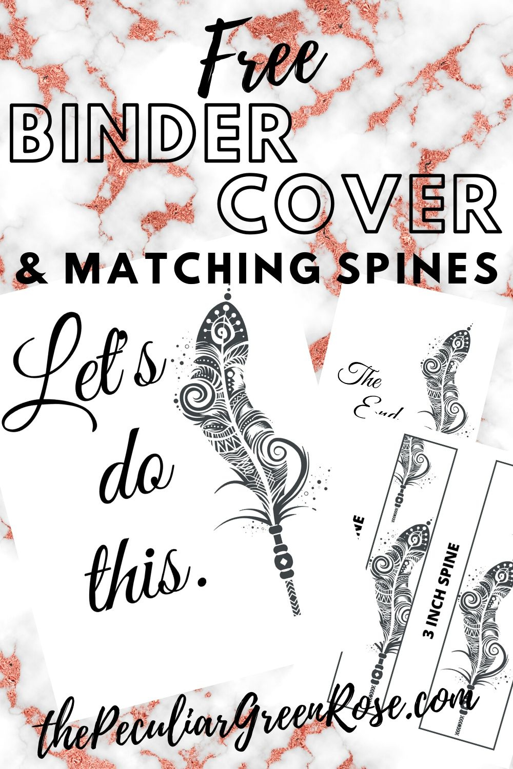 Binder Cover And Spine Templates - The Peculiar Green Rose inside Free Editable Printable Binder Covers And Spines Black And White