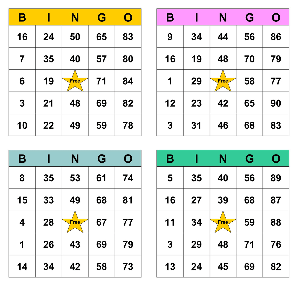 Bingo Number Card Generator 1 75 throughout Bingo Card Generator 1 75
