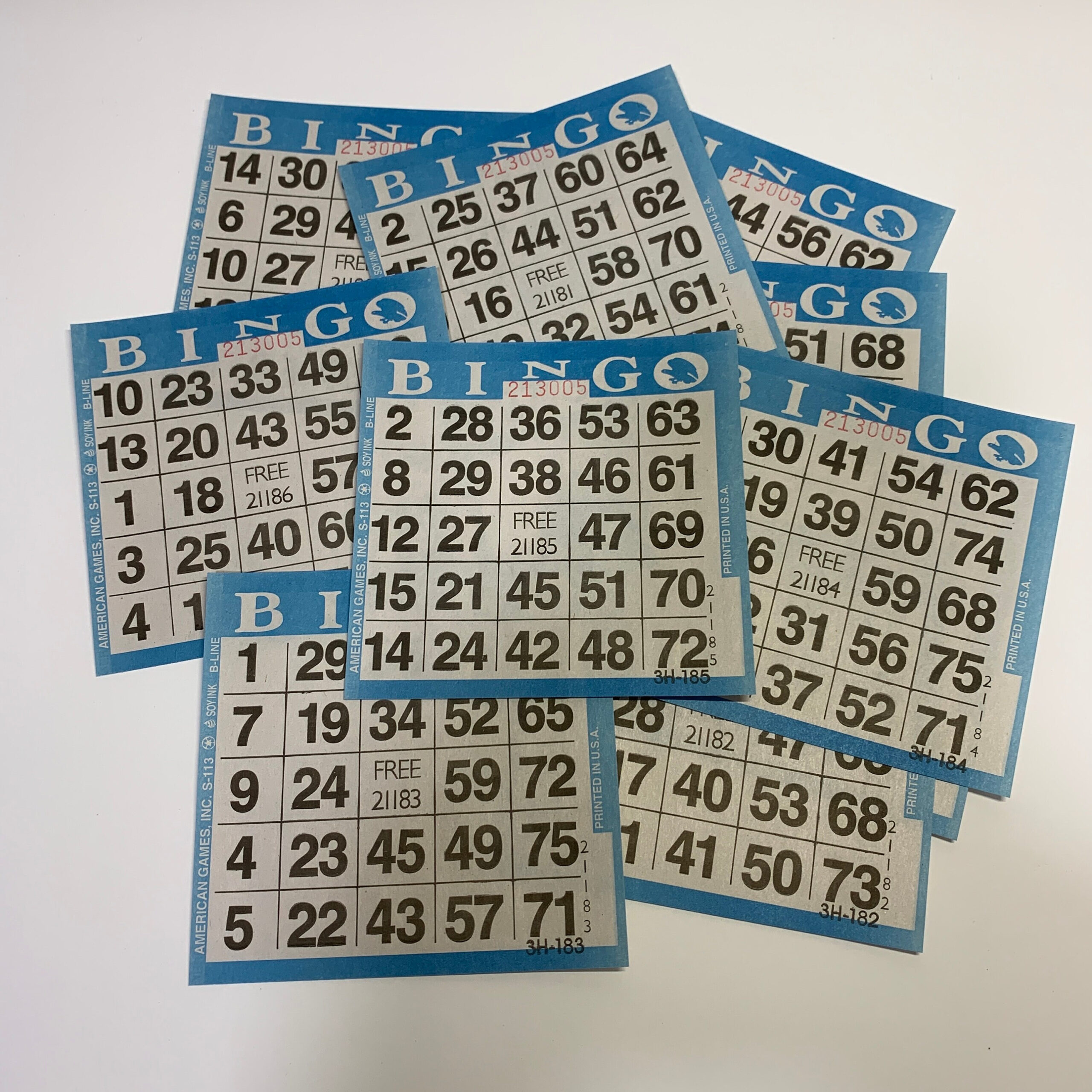 Bingo Tickets (Set Of 10) Blue - Junk Journal Supplies, Craft in Bingo Punch Out Cards