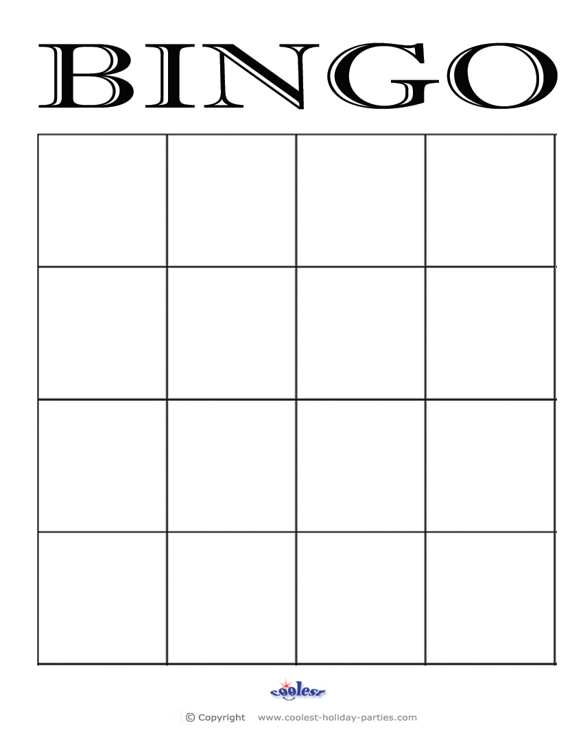 Blank-Bingo-4X4 - Coolest Free Printables for Blank Bingo Card 4x4