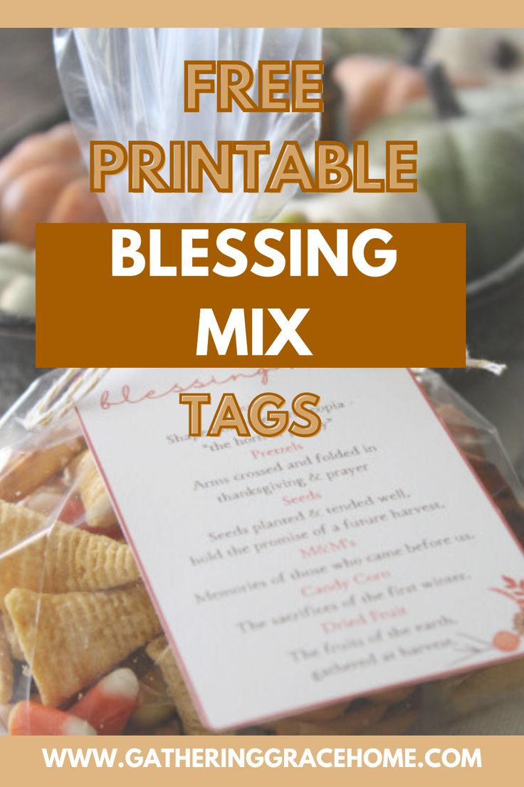 Blessing Mix Snack in Free Printable Blessing Mix Printable Tags