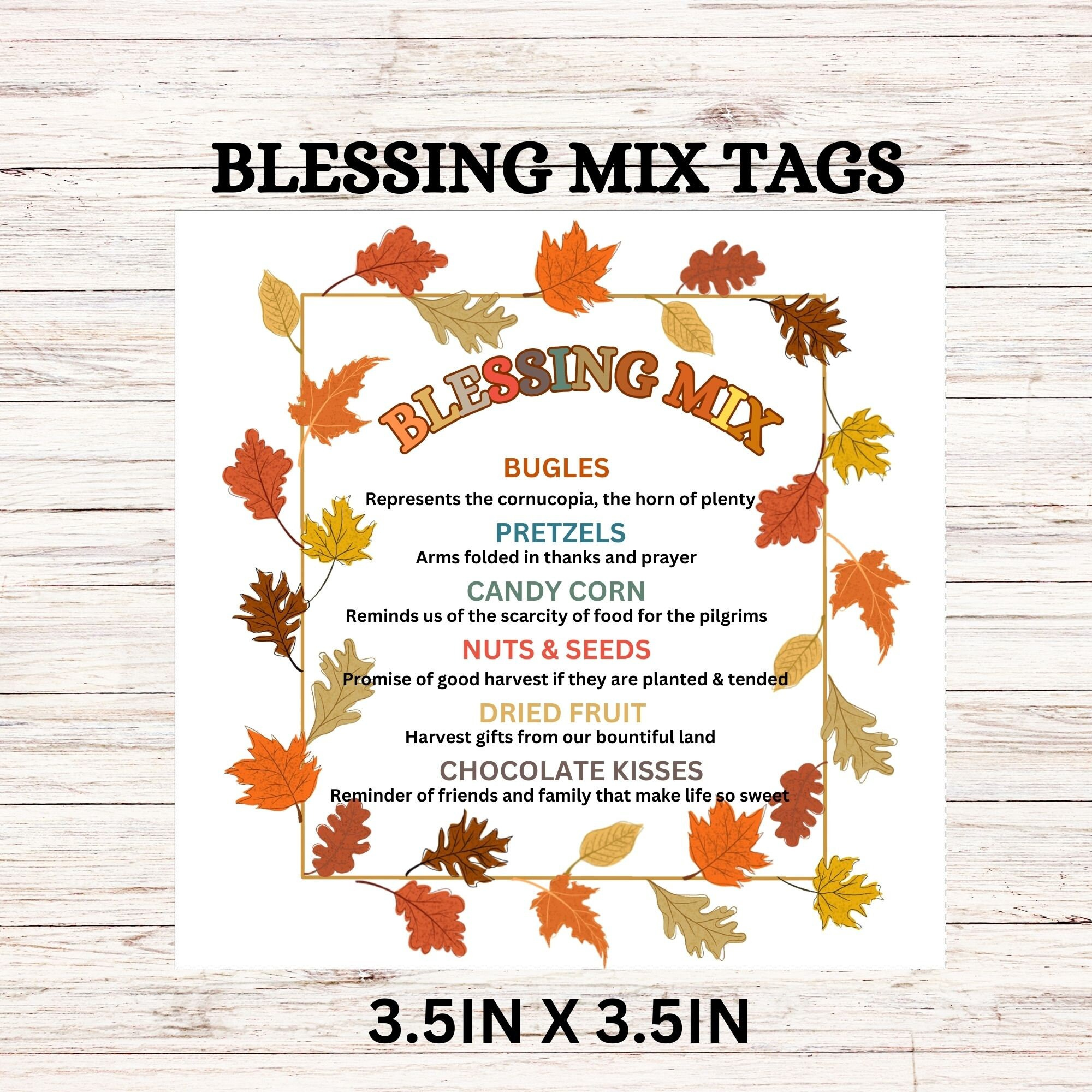 Blessings Mix Gift Tag, Thanksgiving Treat Tags, Grateful Thankful within Free Printable Blessing Mix Printable Tags