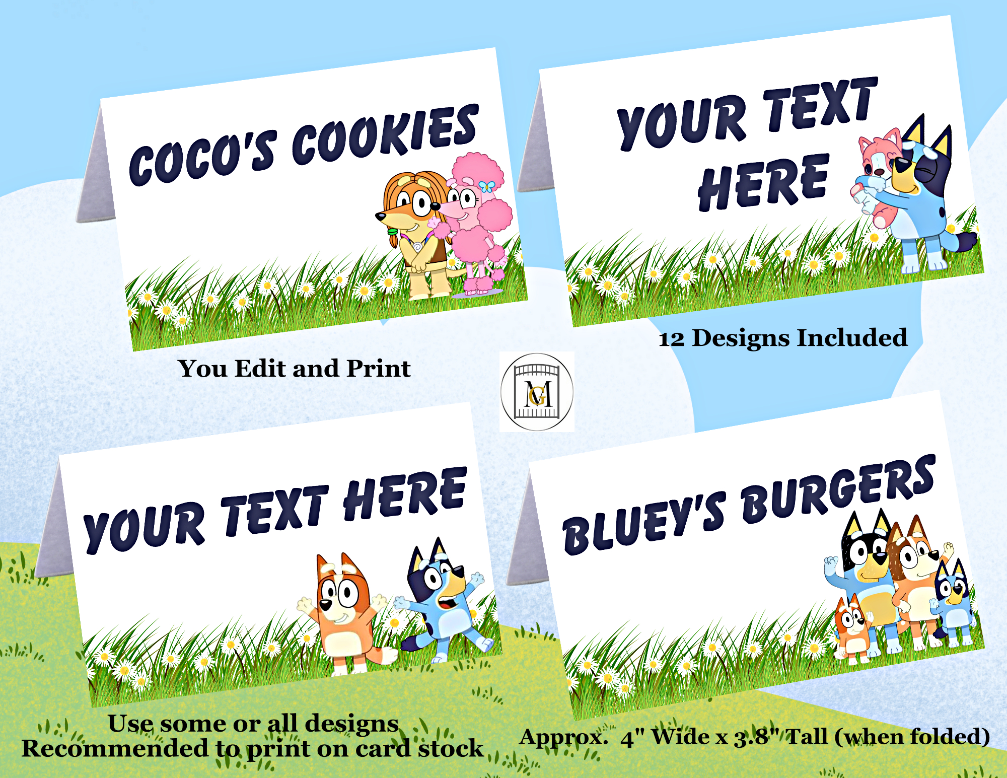 Bluey Birthday Party Food Label-Candy Label-Place Cards/ Editable pertaining to Free Printable Bluey Party Food Labels