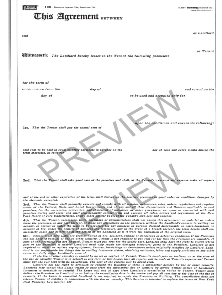 Free Printable T 186 Lease Agreement