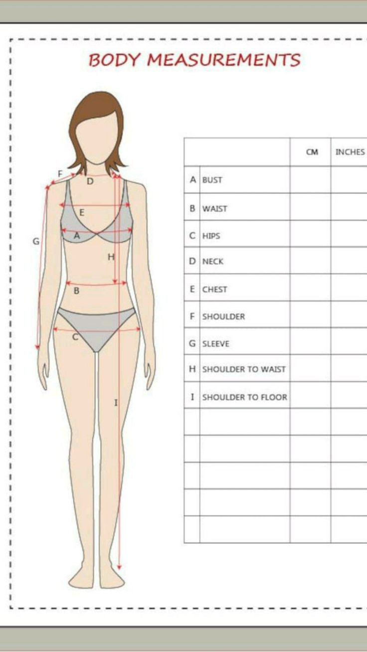 Body Measurements Women inside Free Printable Body Measurement Chart For Sewing
