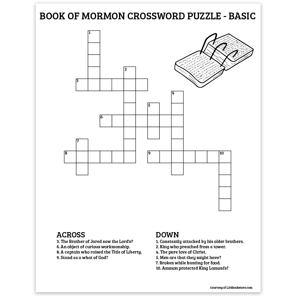 Book Of Mormon Crossword Puzzle - Basic throughout Lds Crossword Puzzles Printable