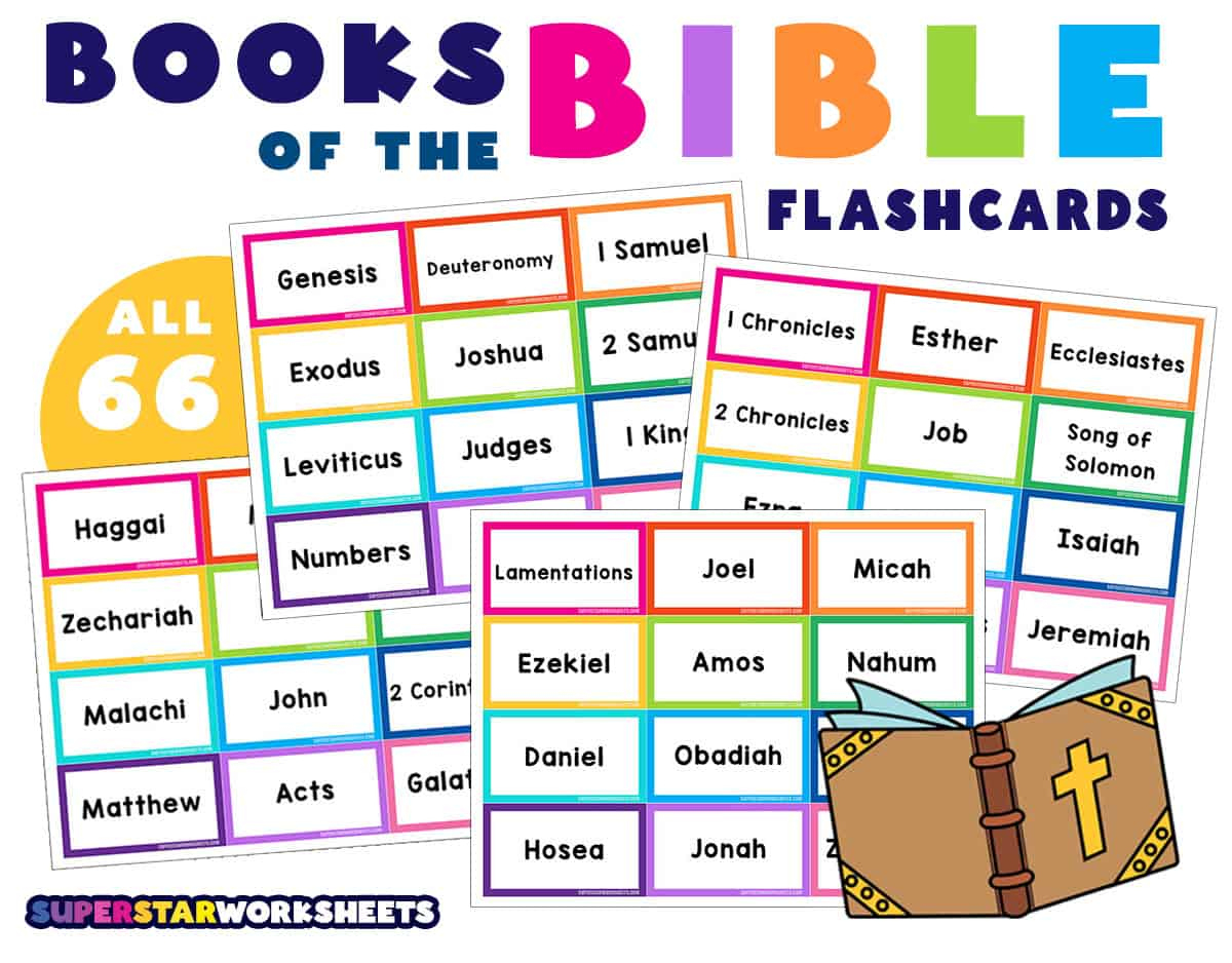 Books Of The Bible Flashcards - Superstar Worksheets within Free Books Of The Bible Printables