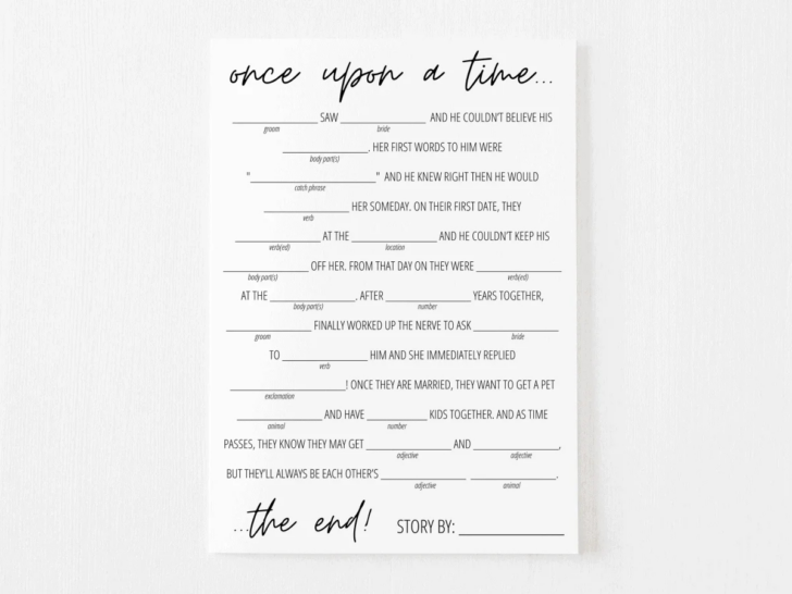 Wedding Vow Mad Libs Free Printable