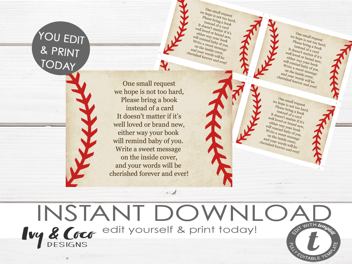 Bring A Book Baseball Baby Shower Template, Instant Download throughout On This Dirt Baseball Poem Free Printable