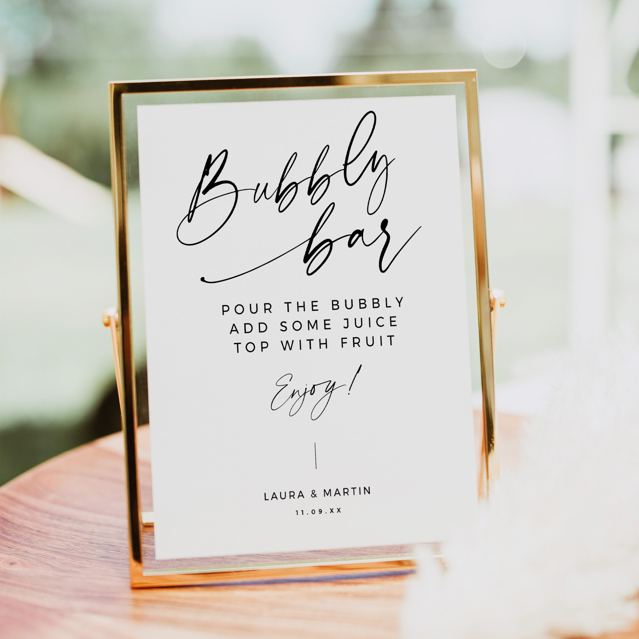 Bubbly Bar Sign, Simple Mimosa Bar Printable, Modern Champagne inside Bubbly Bar Sign Printable Free