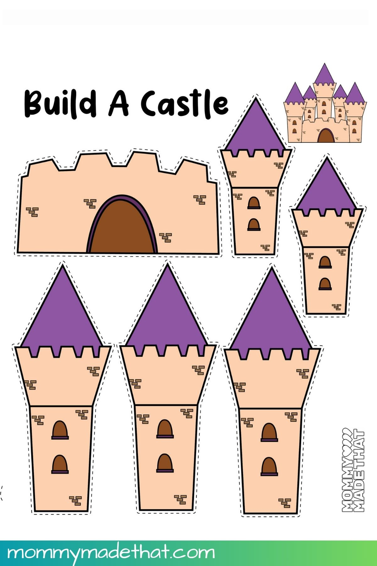 Build A Castle Craft (Free Printable) in Cut Out Castle Template Printable