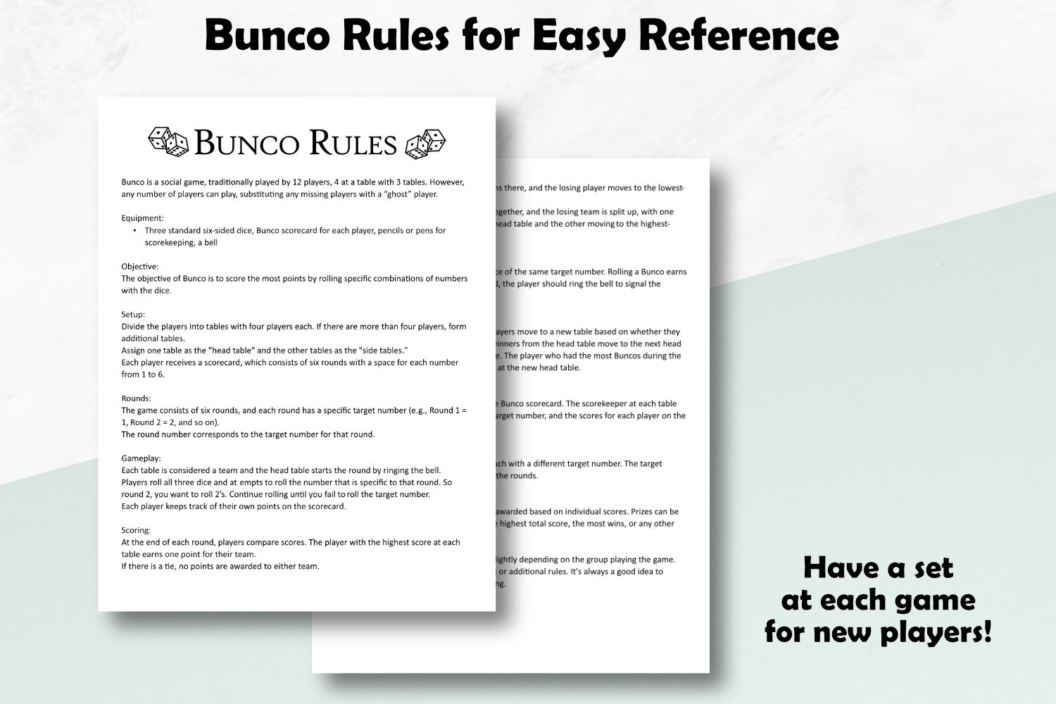Bunco Score Cards, Bunco Tally Sheets, Game Night Rules regarding Pdf Printable Free Bunco Rules Printable