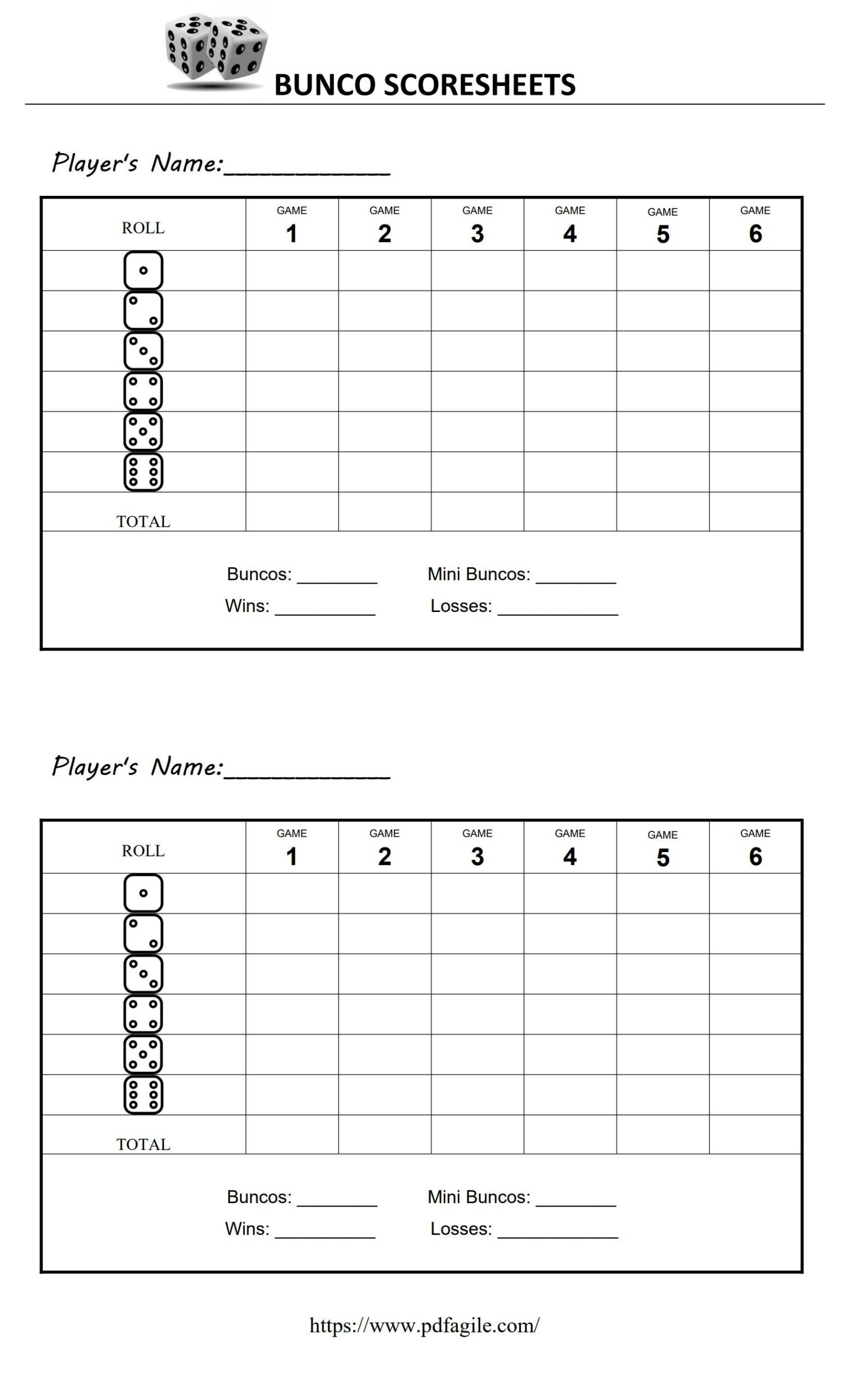 Bunco Scoresheet Template | Pdf Agile inside Bunco Printable Score Sheets Free