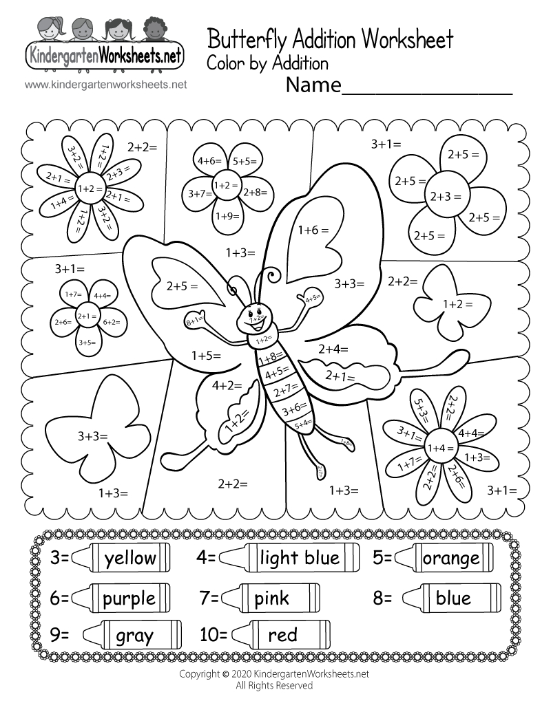 Butterfly Coloraddition Worksheet - Free Printable, Digital, &amp;amp; Pdf for Butterflies More Or Less Worksheet