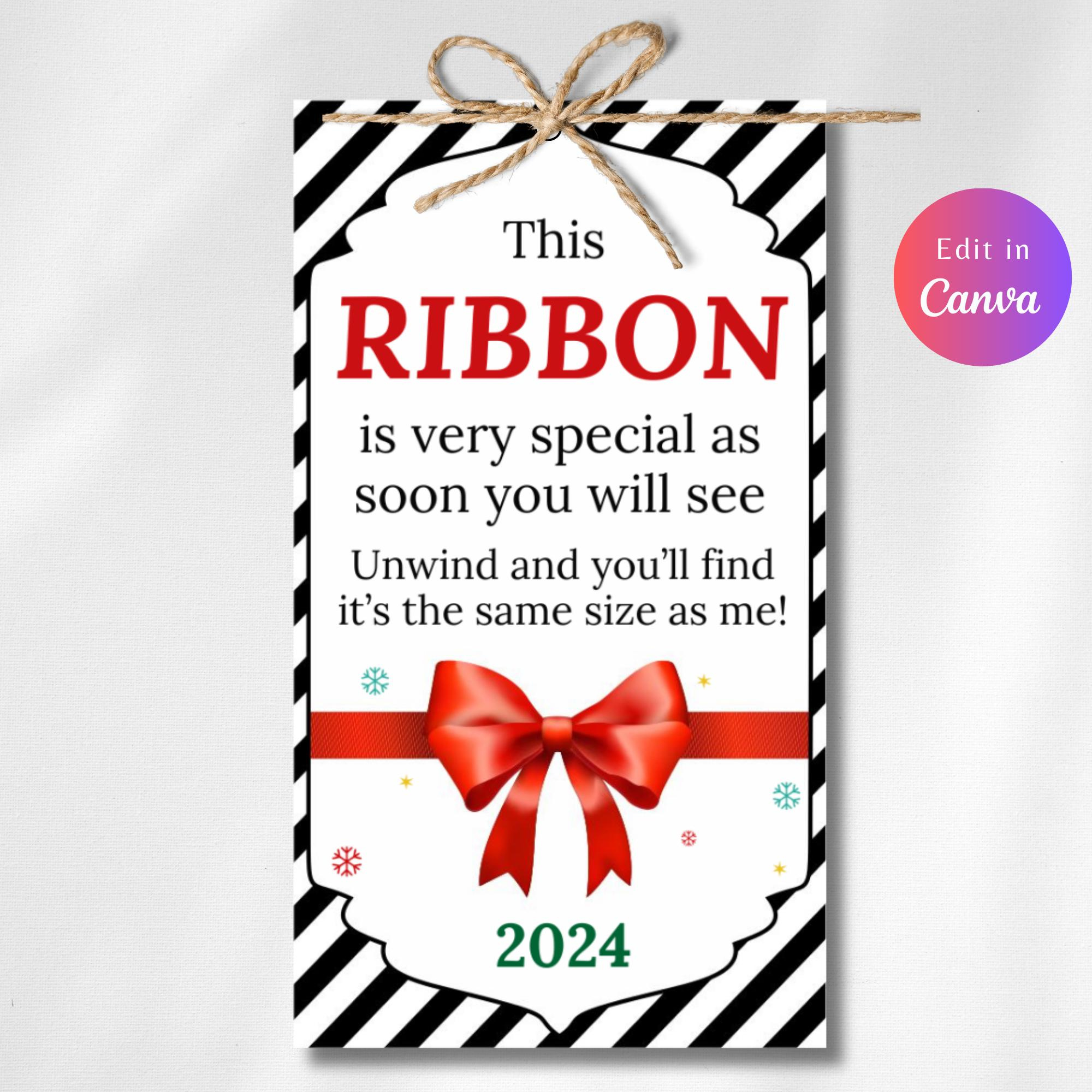 Buy Editable Christmas Ribbon Ornament Tag, Printable, Christmas within Ribbon Height Poem Free Printable