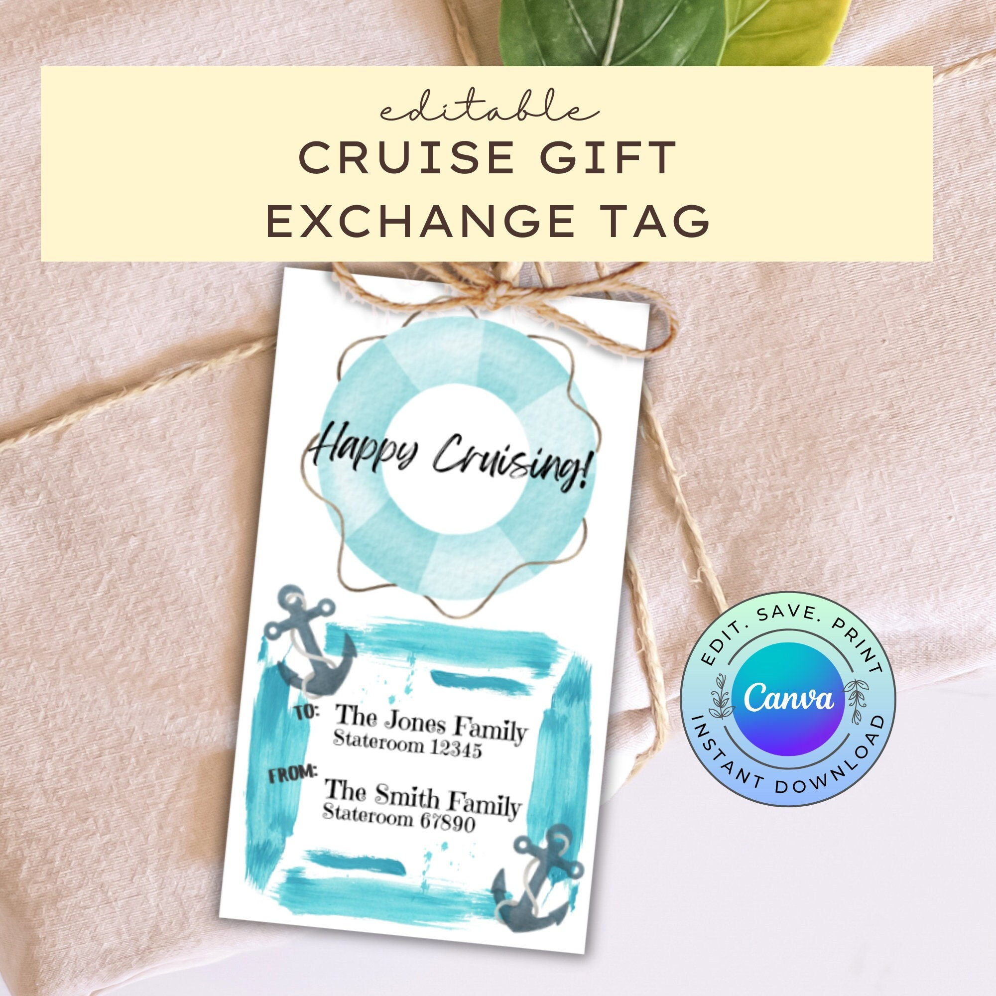 Buy Editable Cruise Gift Exchange Tags, Printable Cruise Fish for Cruise Gift Exchange Tags Free Printable