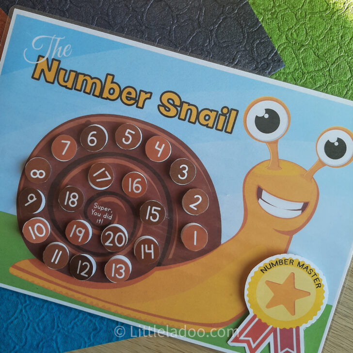 Snail Number Match Worksheet Printable