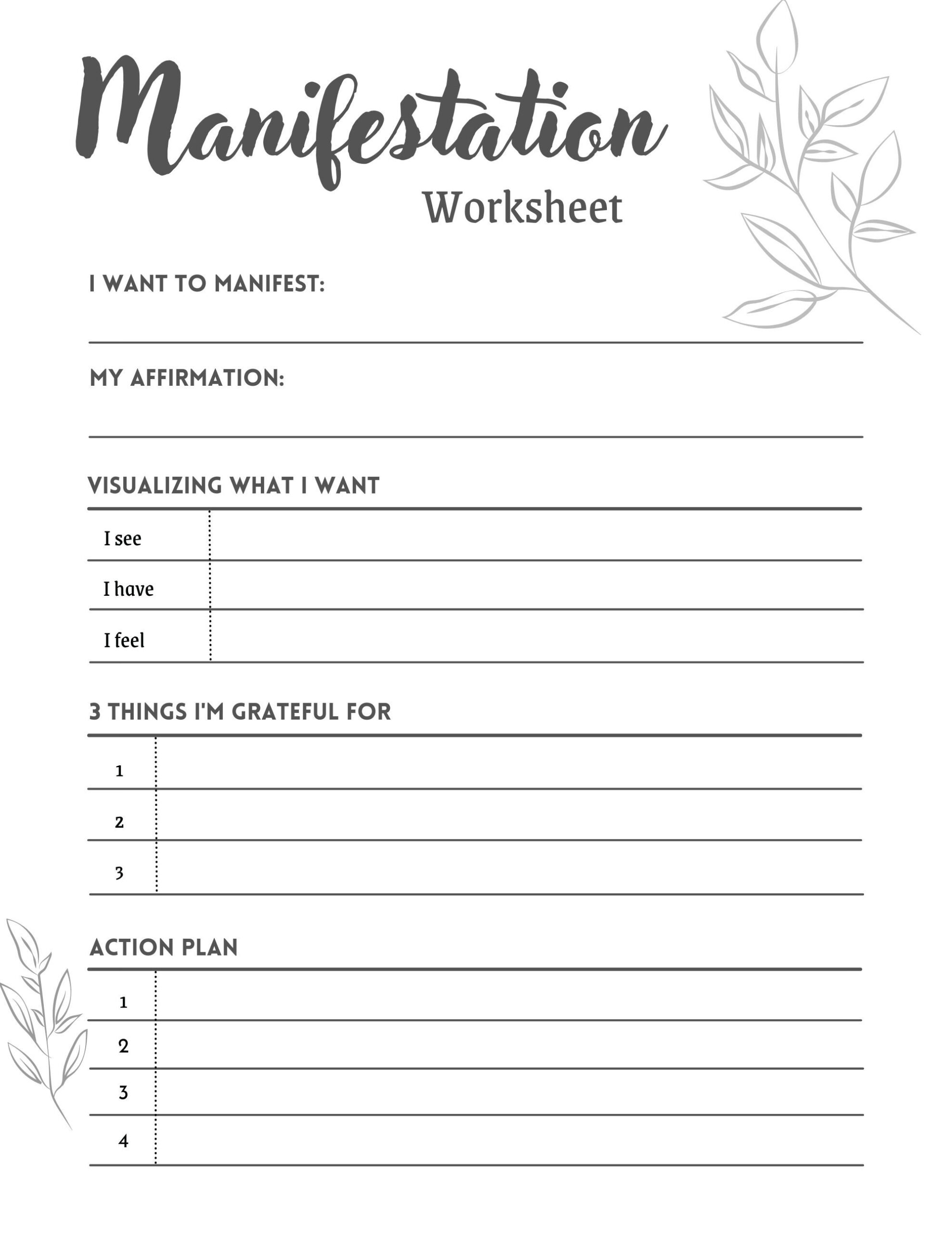 Buy Printable Manifestation Worksheet | Manifest Your Life regarding Free Printable Manifestation Worksheet