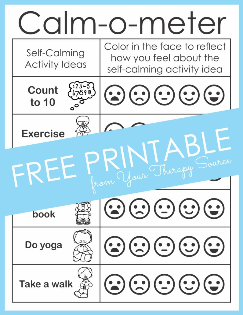 Calm Down Corner Ideas - Free Printables - Your Therapy Source with Calm Down Corner Free Printables