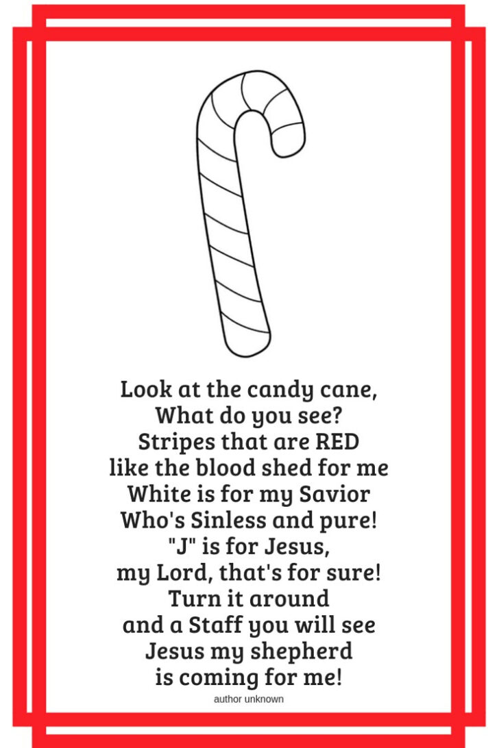 Free Printable Candy Cane Poem Printable