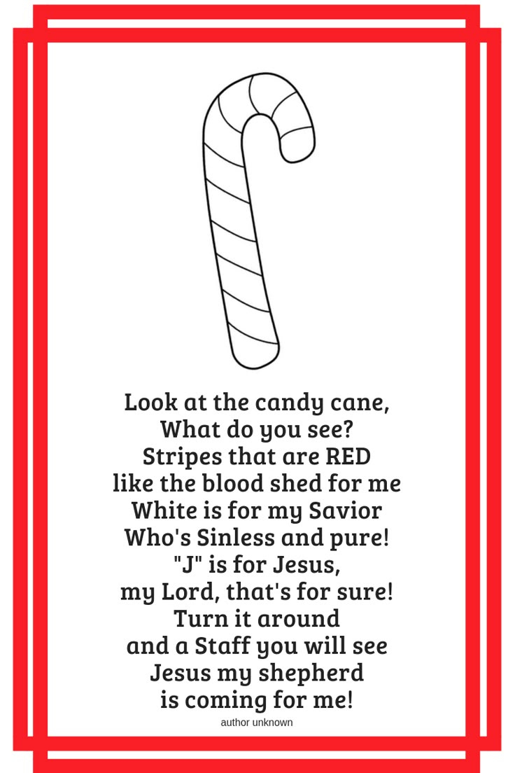 Candy Cane Poem Printable pertaining to Free Printable Candy Cane Poem Printable